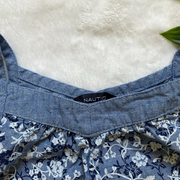 Nautica Toddler Dress 24M | Blue Floral A-Line EUC - Picture 2 of 16